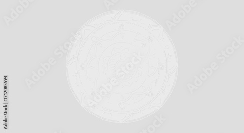 Monochromatic subtlety a lightly textured roundel on a gradient gray background a quiet design