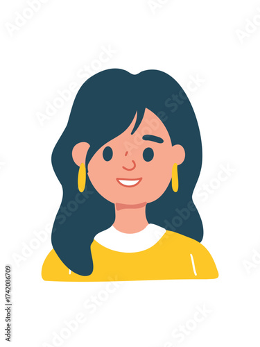 vector illustration cute young girl face