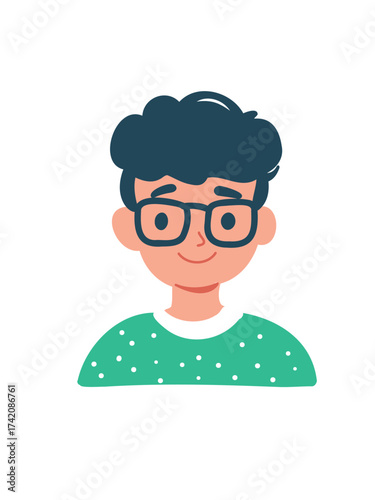 vector illustration smiling young boy