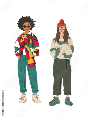 vector illustration stylish young people