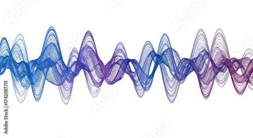 Abstract Waves with Harmonic Frequencies Transcending on a Pure White Canvas