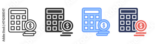 Budget icon set multiple style collection
