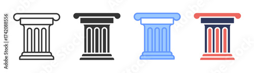 Capital icon set multiple style collection
