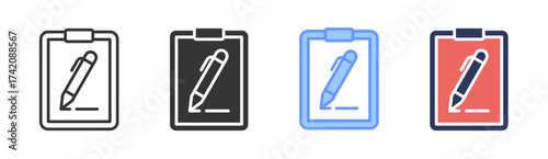 Contract icon set multiple style collection
