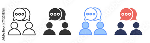Negotiation icon set multiple style collection
