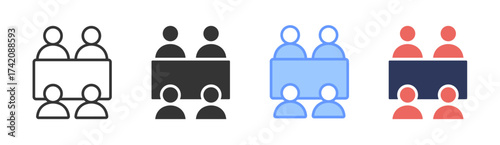 Meeting icon set multiple style collection