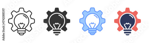 Innovation icon set multiple style collection