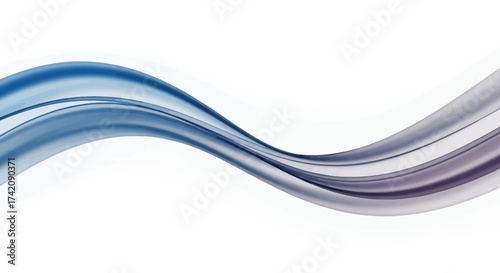 Elegant undulating wave with a gradient of blue hues against a bright backdrop