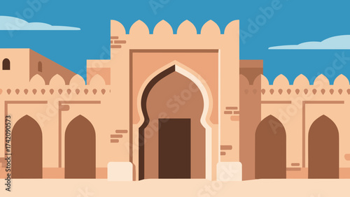 Moroccan Architecture Intricate Archway and Fortress
