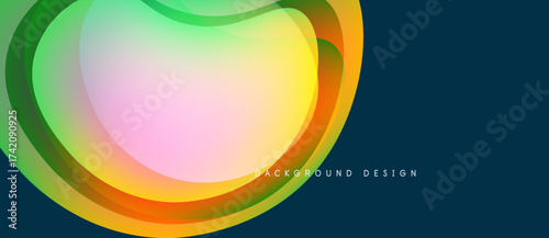 Abstract colorful waves, flowing shapes. Gradient hues blend, creating dynamic visual effect. Modern design element for backgrounds.