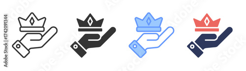 Leardership icon set multiple style collection