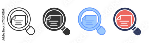 Report icon set multiple style collection