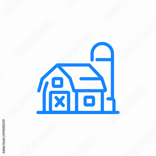 farm building silo house icon sign vector