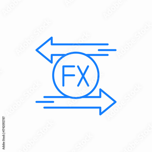 forex exchange trading blue icon sign vector