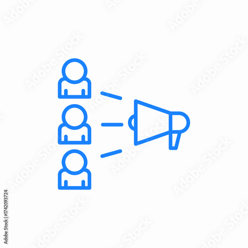 megaphone for addressing audience or mass notification icon sign vector
