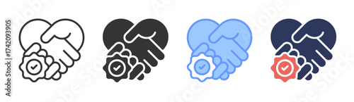 Contract icon set multiple style collection