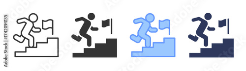 Challenge icon set multiple style collection
