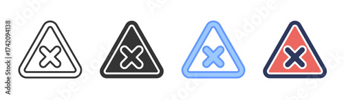 Failure icon set multiple style collection
