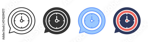 Efficiency icon set multiple style collection