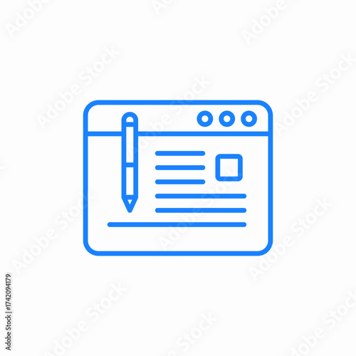 pencil and paper content writing or text editing and creation icon sign vector