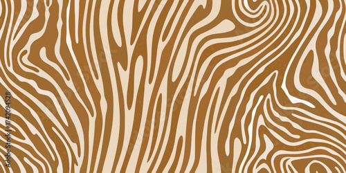Abstract brown and beige zebra stripe pattern with a subtle textured background