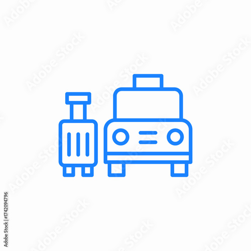 transfer or taxi with baggage icon sign vector