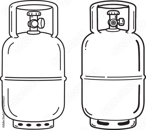 Two gas cylinders silhouette