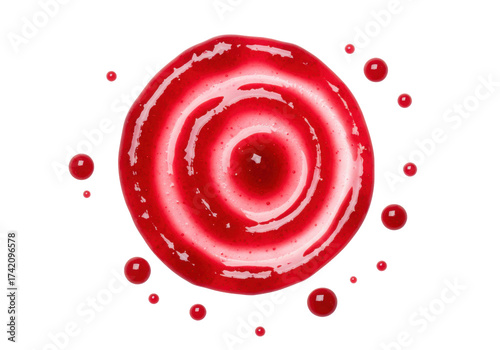 Tableau sur toile Red jam swirl isolated on transparent background PNG, sweet fruit preserve for d