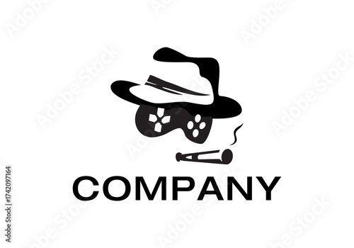 abstract mafia game vector logo design