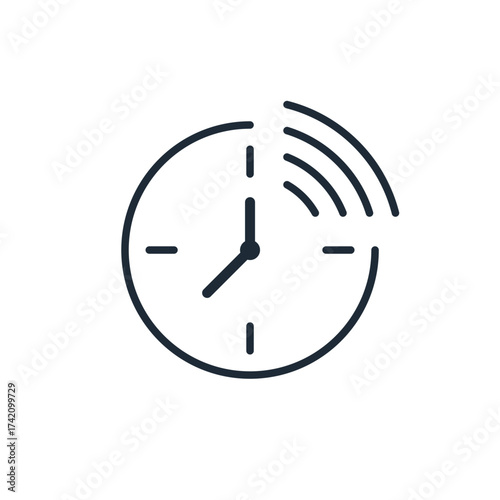 Clock and Wi-Fi. Remote control, time management.Vector linear icon illustration isolated on white background.