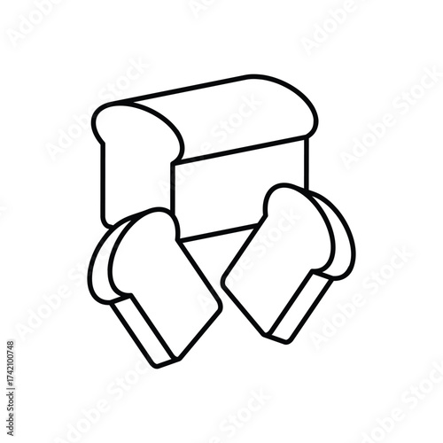 Flat Bread icon clean and modern vector illustration