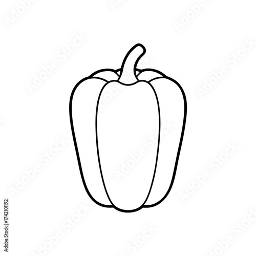 Outline drawing of a bell pepper image silhouette
