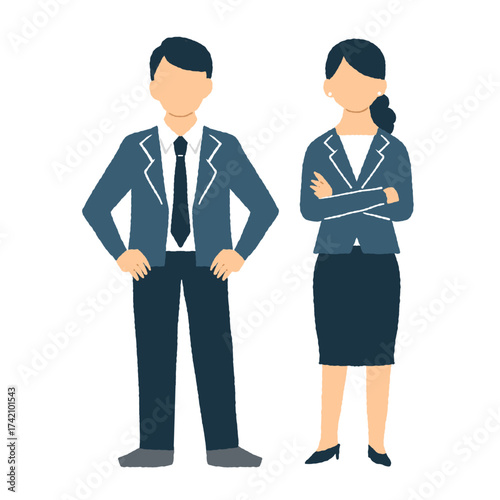 ビジネスマンとビジネスウーマンのイラスト