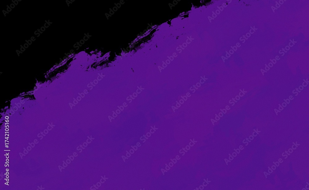 Obraz premium Purple watercolor ink paint splash black background abstract texture artistic brush grunge colorful for business flyer template