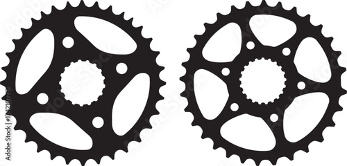 Two motorcycle sprockets silhouette