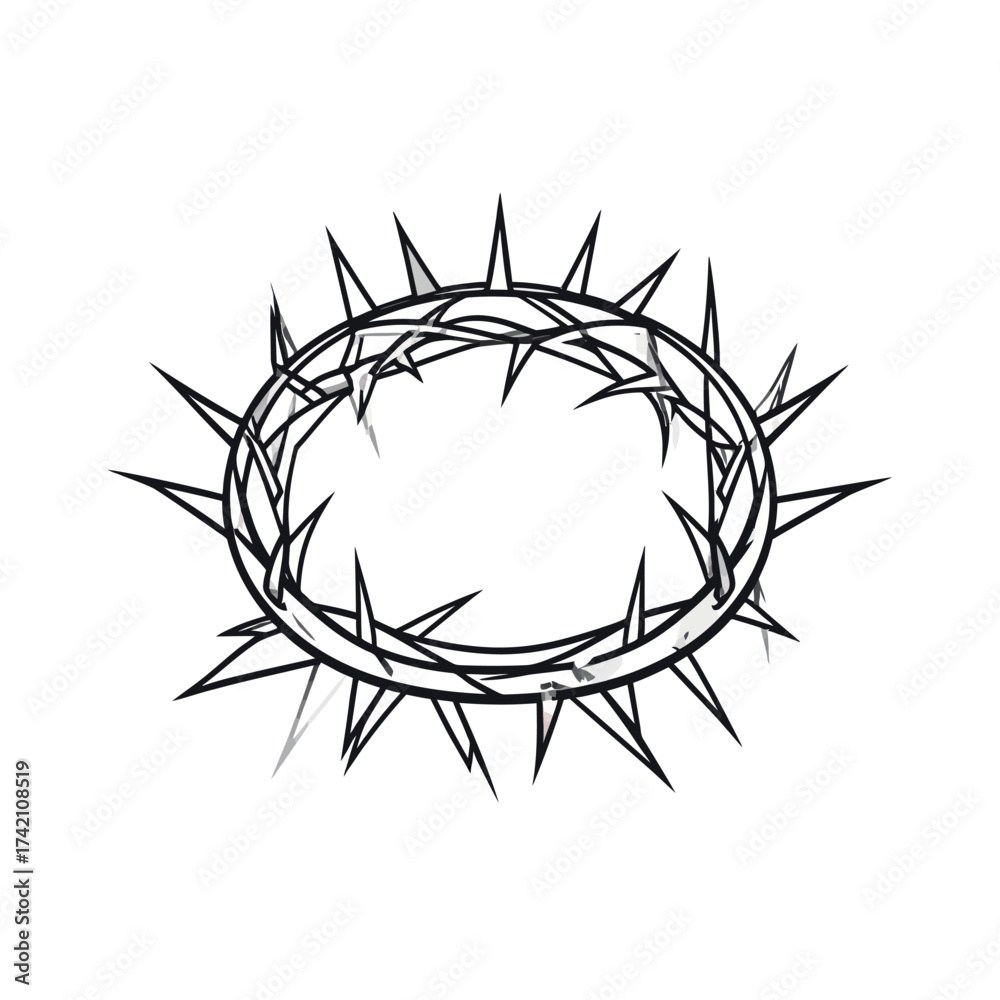 Obraz premium Iconic depiction of a crown of thorns, a symbol of suffering, sacrifice, and faith