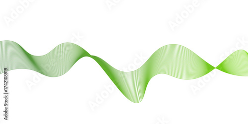 Картината върху платно abstract green wave line background, creating a mesmerizing and modern design el
