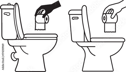 Toilet paper roll replacement silhouette