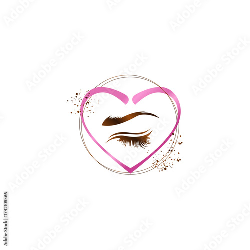 Lash extension logo, eyebrow studio branding, permanent makeup artist, beauty salon logo