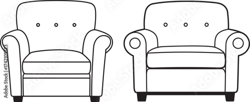 Two armchairs silhouette
