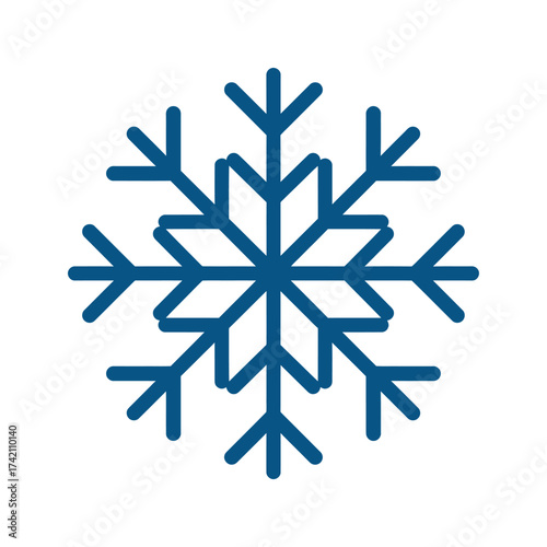 Blue Snowflake Icon A Winter Symbol in a Modern, Minimalist Style