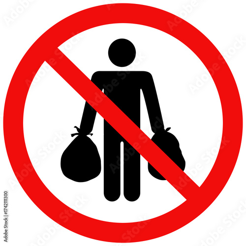 No dumping sign. Flat vector illustration design isolated on white background.