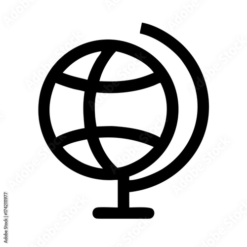 Illustration of a globe, representing geography, education, and global connectivity in a simple, minimalist design