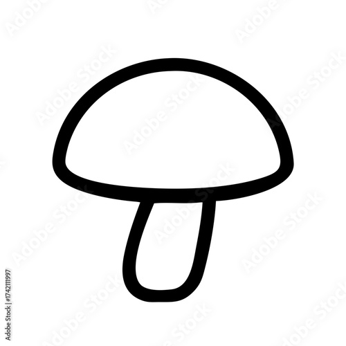 Illustration of a mushroom, a simple and minimalist design suitable for various creative projects and visual communication