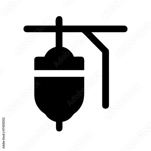 Illustration of an iv drip, a medical device used to administer fluids or medication directly into a patients bloodstream, often used in hospitals