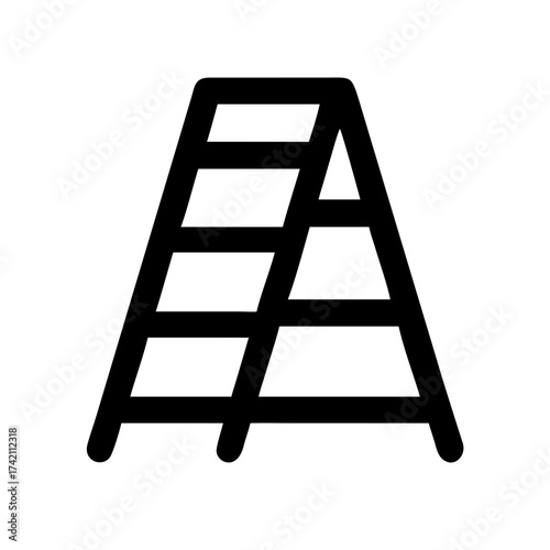 Vector art of a simple line drawing of a ladder the ladder is drawn in black and has a straight design, making it a minimalist and practical design