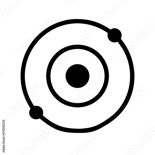 Vector art of bohr model of atom depicts electrons orbiting the nucleus in defined paths, a fundamental concept in atomic physics