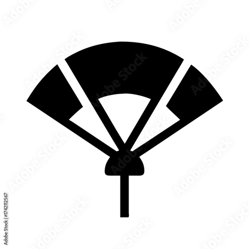 Vector art of classic hand fan represents traditional culture, cooling, and decorative art symbol of grace, refinement, and social status in history
