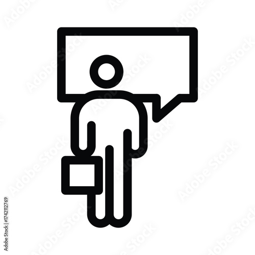 business and communication outline icon vector design good for web or mobile app