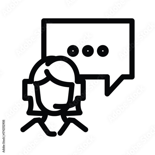 Store support operator outline icon vector design good for web or mobile app